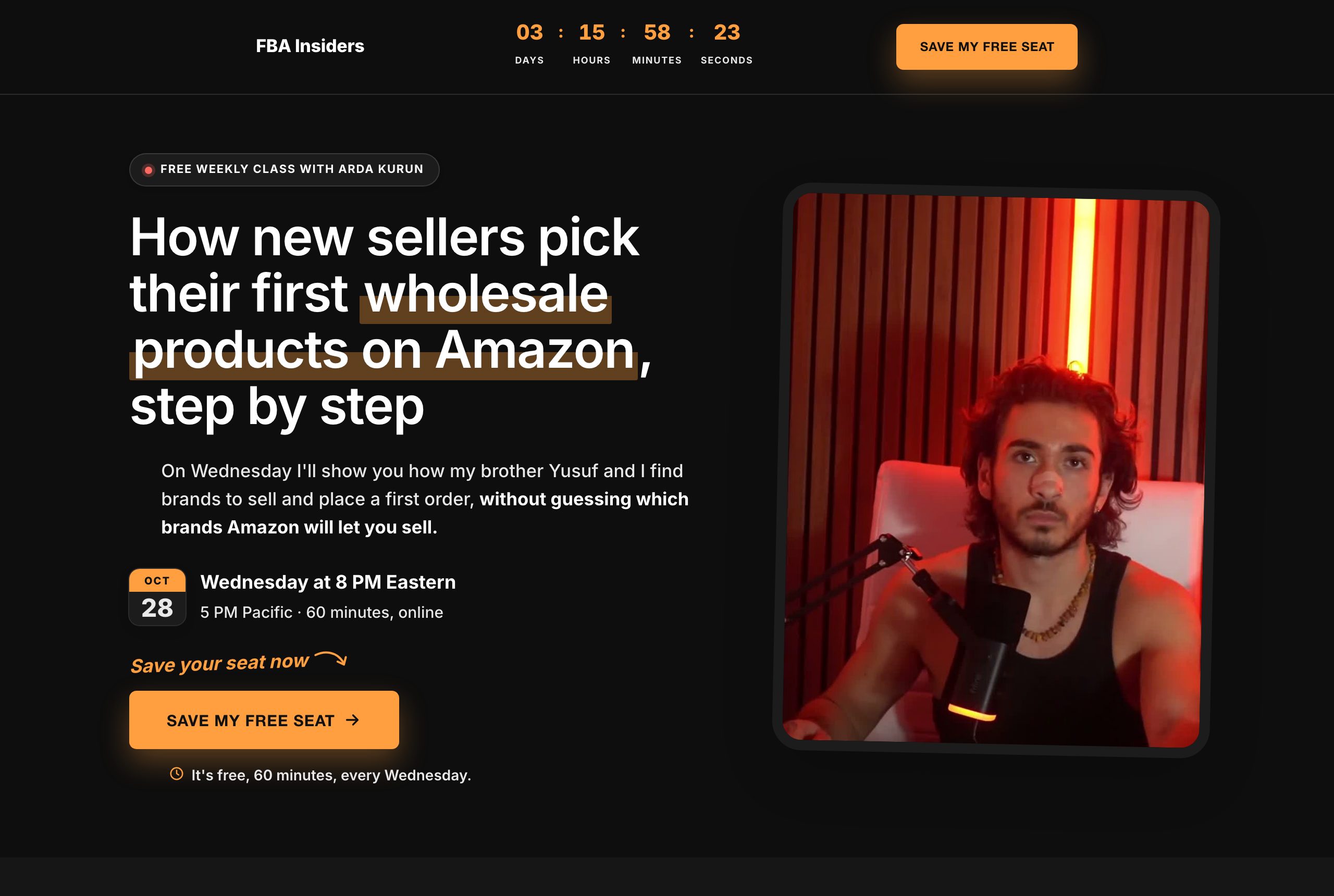 The FBA Insiders registration page